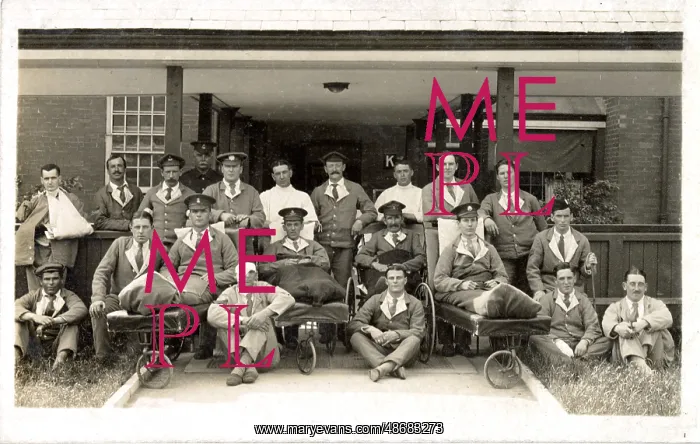 : Group of Patients in front of Building : Group of Patients in front of Building