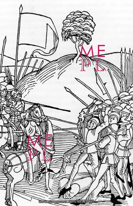 : A group of peasants fights against knights, 1486 : A group of peasants fights against knights, 1486