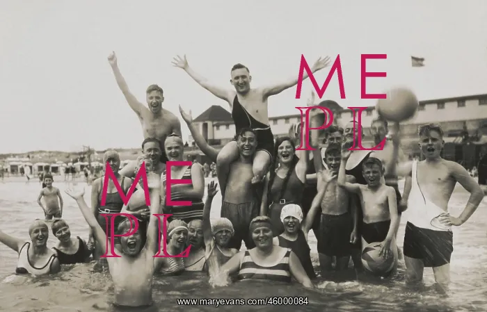 : Group of people on the beach : Group of people on the beach