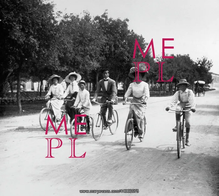 : Group of people on bicycles : Group of people on bicycles