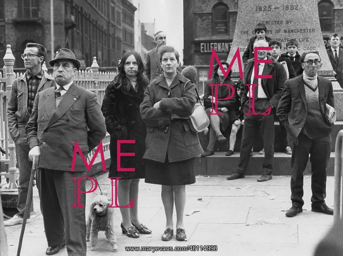 : Group of people in a Manchester street : Group of people in a Manchester street
