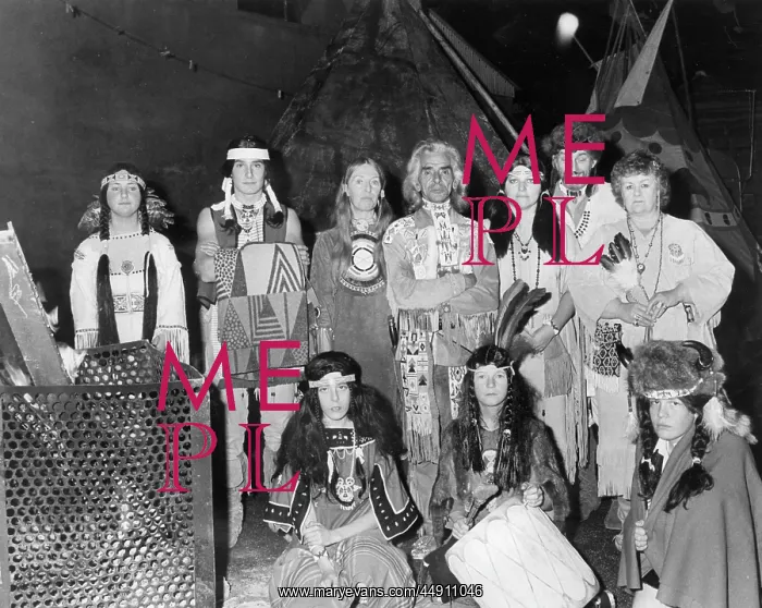 : Group of people in Native American Indian costume, Cornwall : Group of people in Native American Indian costume, Cornwall