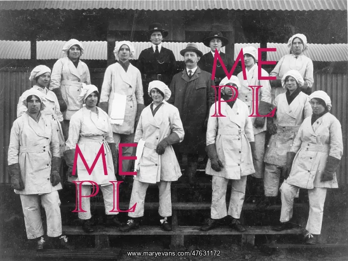 : Group photo, munitions factory workers, Hereford, WW1 : Group photo, munitions factory workers, Hereford, WW1
