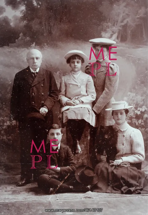 : Group portrait of a family of five 1895 : Group portrait of a family of five 1895