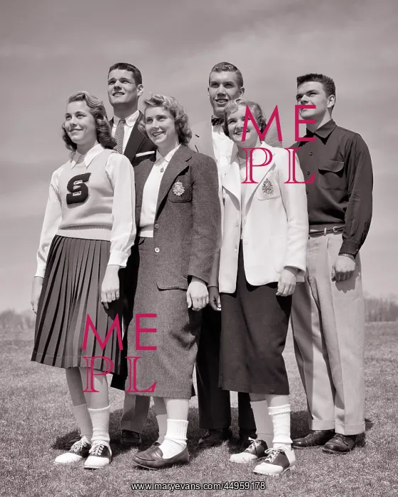 : Group Portrait of Standing Smiling High School : Group Portrait of Standing Smiling High School