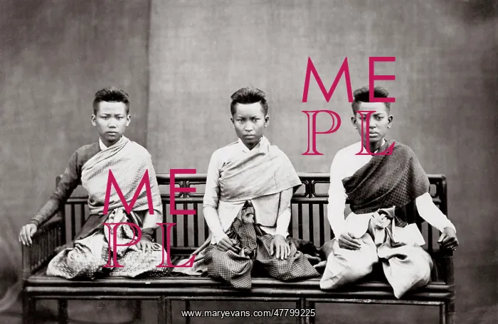 : Group of priest or officials Siam, Thailand : Group of priest or officials Siam, Thailand