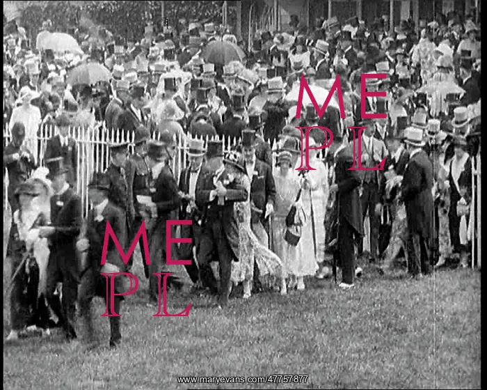 : A Group of Race Goers Standing In Line at Ascot : A Group of Race Goers Standing In Line at Ascot