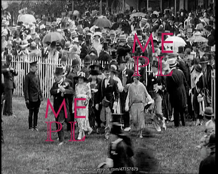 : A Group of Race Goers Standing In Line at Ascot : A Group of Race Goers Standing In Line at Ascot