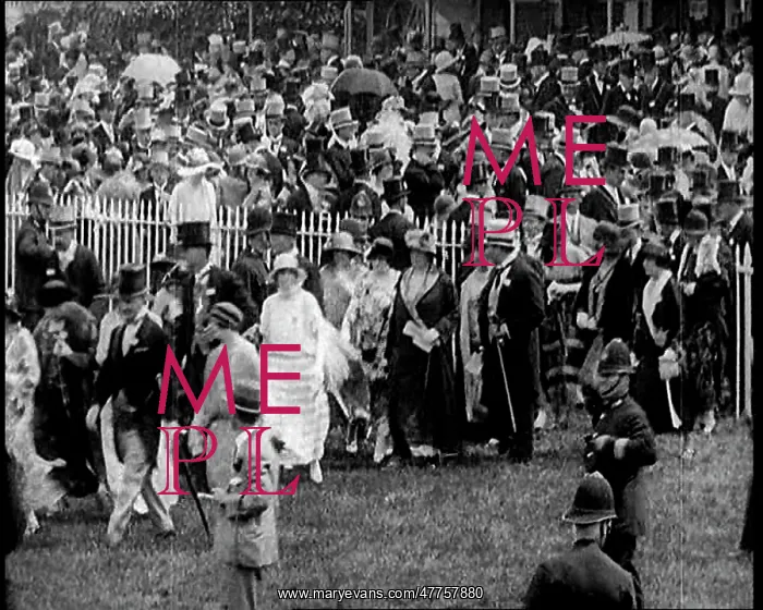  : A Group of Race Goers Standing In Line at Ascot