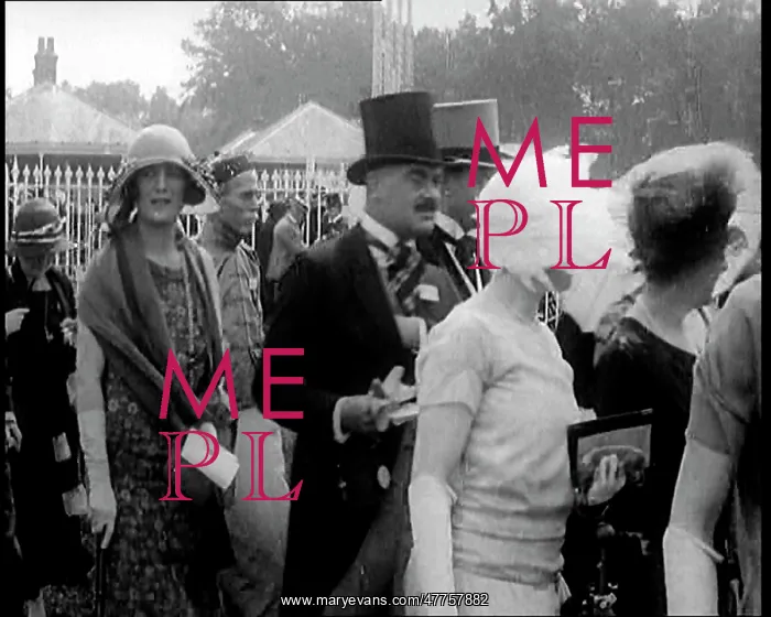 : A Group of Race Goers Standing In Line at Ascot : A Group of Race Goers Standing In Line at Ascot