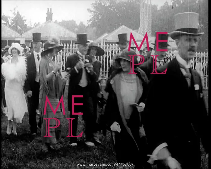 : A Group of Race Goers Standing In Line at Ascot : A Group of Race Goers Standing In Line at Ascot