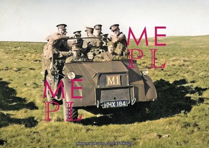 : Group of soldiers in a jeep : Group of soldiers in a jeep