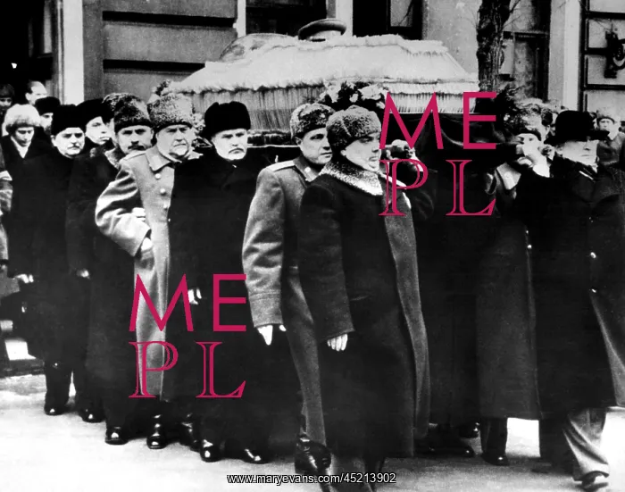 : A group of Soviet leaders carry casket of Stalin : A group of Soviet leaders carry casket of Stalin