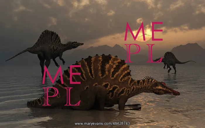 : A group of Spinosaurus : A group of Spinosaurus