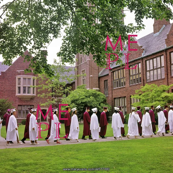 : Group of Students Wearing Caps and Gowns Walking in Gra : Group of Students Wearing Caps and Gowns Walking in Gra