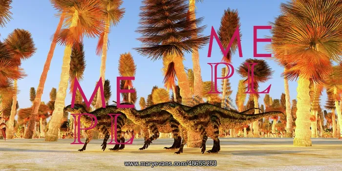 : A group of Tenontosaurus dinosaurs : A group of Tenontosaurus dinosaurs