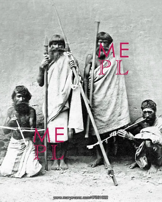 : Group of Toda men, southern India : Group of Toda men, southern India