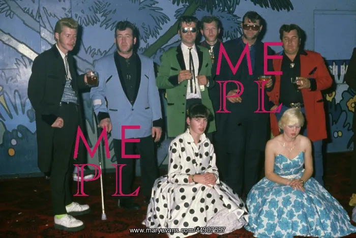 : Group of young people at a rock and roll convention : Group of young people at a rock and roll convention
