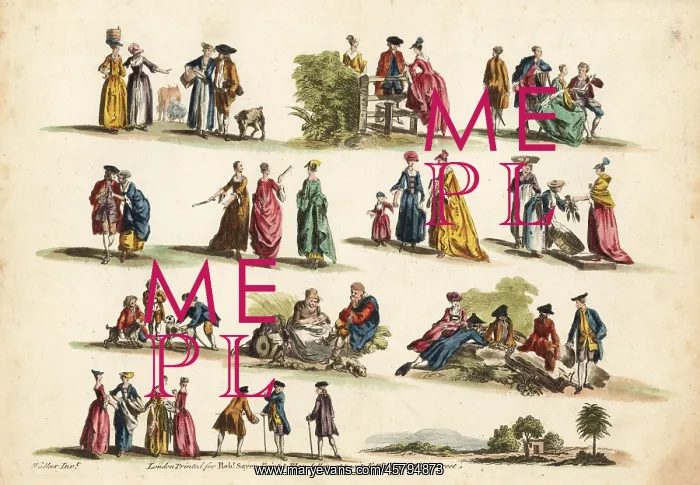 : Groups of 18th century figures by Anthony Walker : Groups of 18th century figures by Anthony Walker