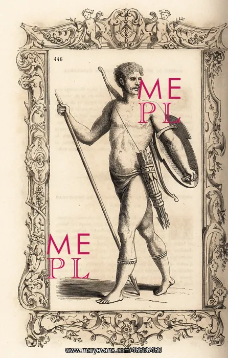 : Guanche warrior of the Canary Islands, 16th century : Guanche warrior of the Canary Islands, 16th century