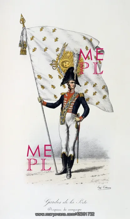 : Guard with campaign colours, 1815. Histoire : Guard with campaign colours, 1815. Histoire