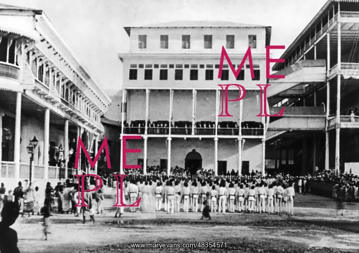: Guard parade in Zanzibar, around 1900 : Guard parade in Zanzibar, around 1900