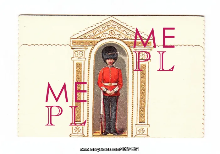  : Guardsman in a sentry box on a greetings card