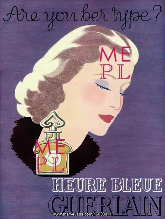 : Guerlain advertisement for L'Heure Bleue : Guerlain advertisement for L'Heure Bleue