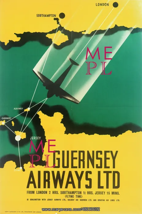 : Guernsey Airways Poster : Guernsey Airways Poster