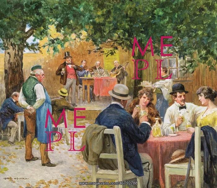 : Guests in the garden of a Heurigen : Guests in the garden of a Heurigen