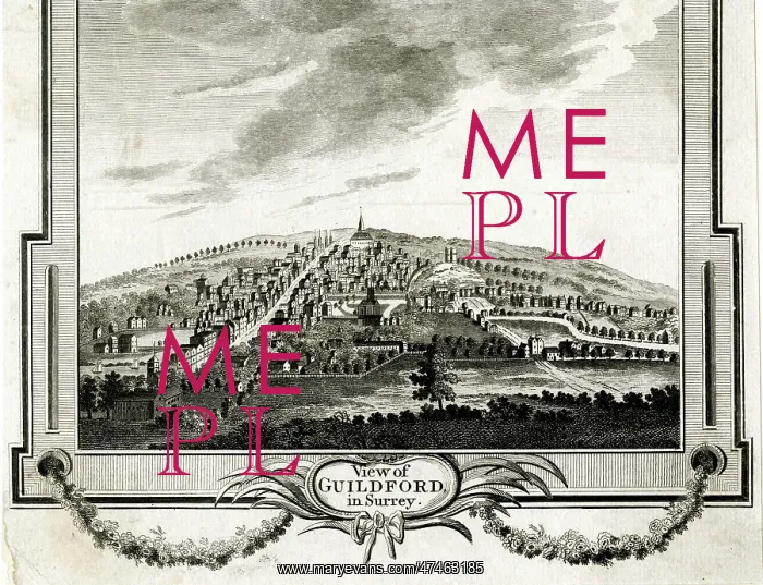 : GUILDFORD. General view of Guildford, Surrey : the river Wey runs in the foreground. Wey : GUILDFORD. General view of Guildford, Surrey : the river Wey runs in the foreground. Wey