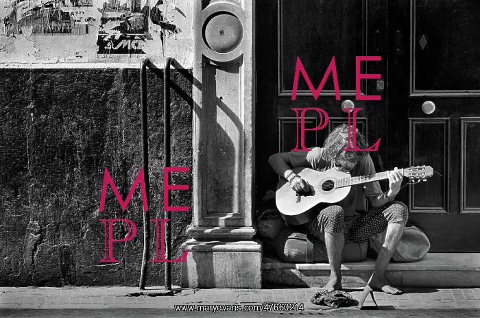 : Guitarist on doorstep, Cadiz : Guitarist on doorstep, Cadiz