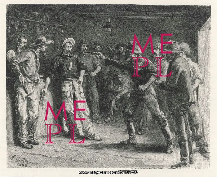 : GUN PLAY IN A SALOON : GUN PLAY IN A SALOON