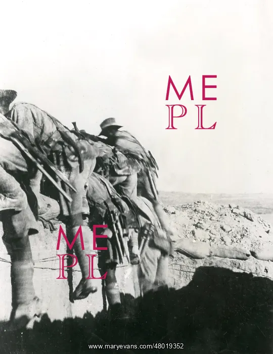 : Gurkha troops going over the top, Palestine, WW1 : Gurkha troops going over the top, Palestine, WW1