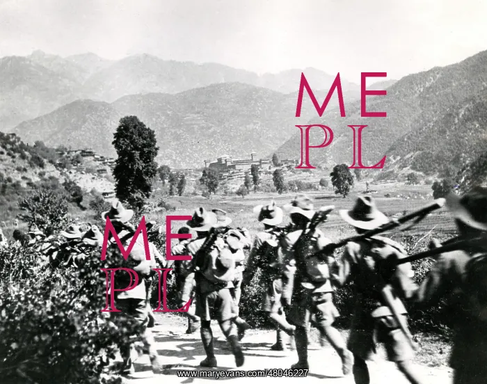  : Gurkha troops marching to Dharmsala, Chitral relief, WW1