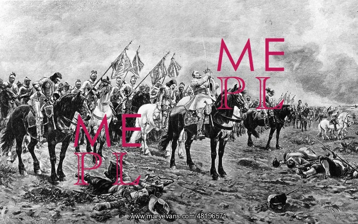 : Gustav II Adolf prays after the battle : Gustav II Adolf prays after the battle
