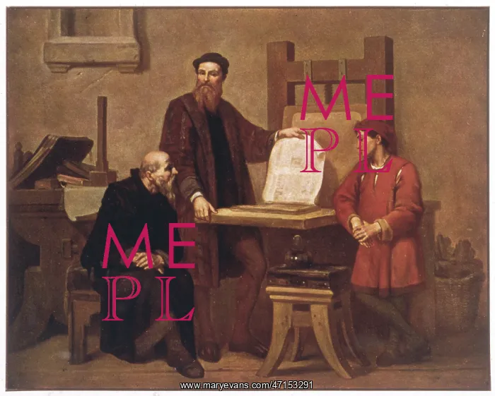 : Gutenberg displays his work : Gutenberg displays his work