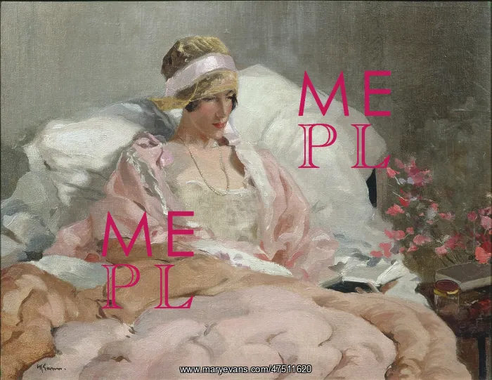 : Gwen in Bed ' young woman reading : Gwen in Bed ' young woman reading
