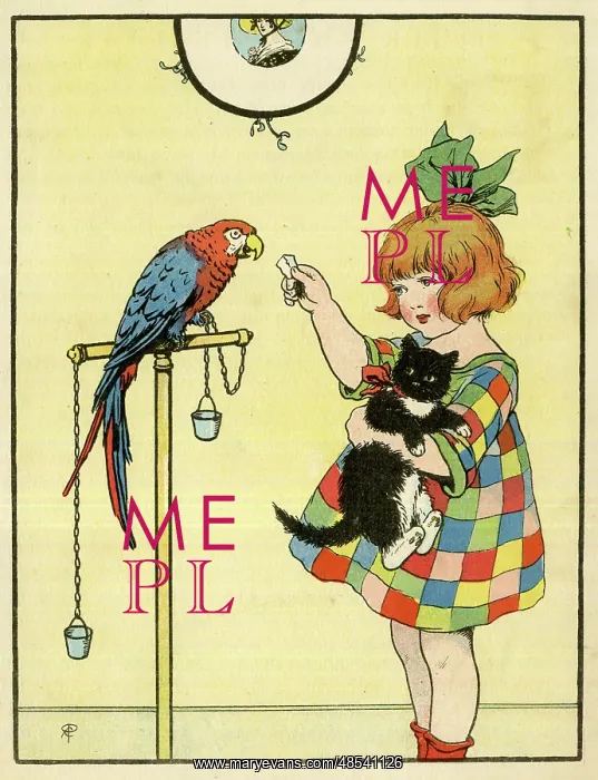  : Gwen, Peter and Pierrette, Girl with Parrot and Cat