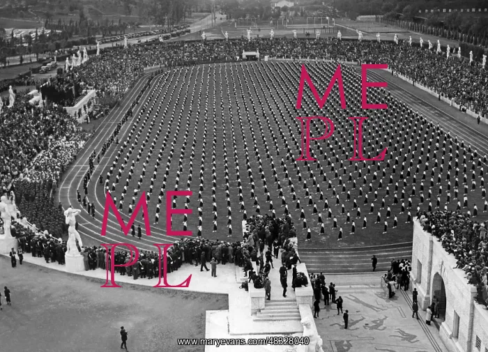: Gymnastics event at the Marble Stadium in Rome, 1935 : Gymnastics event at the Marble Stadium in Rome, 1935