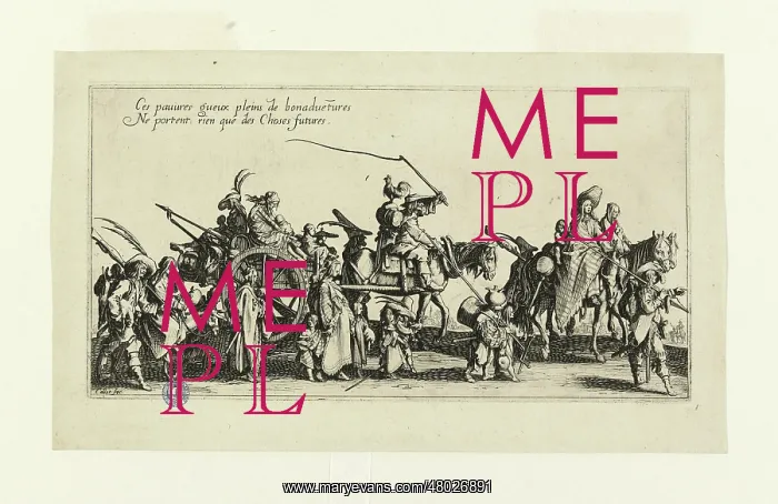 : Gypsies. Jacques Callot (1592-1635). Gypsies marching on rear-guard. Etching : Gypsies. Jacques Callot (1592-1635). Gypsies marching on rear-guard. Etching