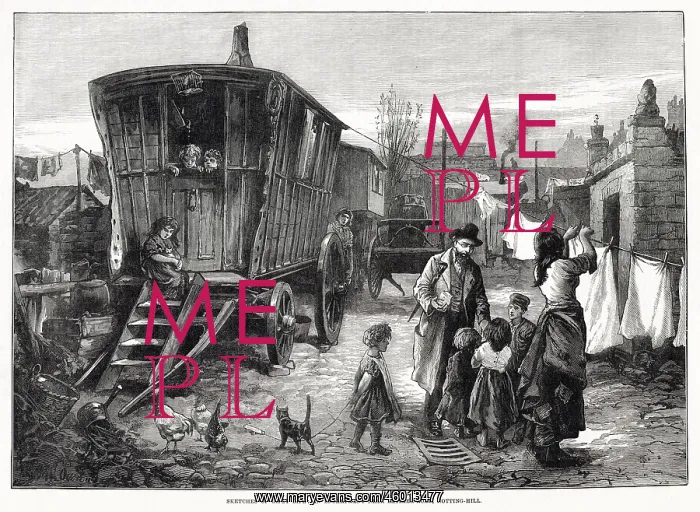 : Gypsy camp in Notting Hill 1879 : Gypsy camp in Notting Hill 1879