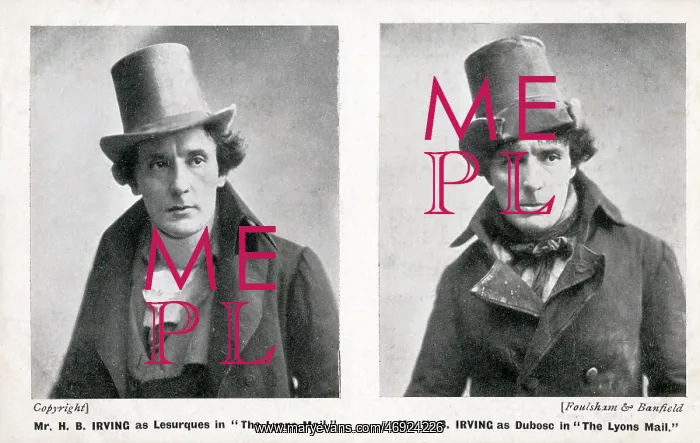 : H B Irving as two characters in The Lyons Mail, Newcastle : H B Irving as two characters in The Lyons Mail, Newcastle