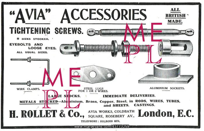 : H. Rollet Avia Aeroplane Accessories : H. Rollet Avia Aeroplane Accessories