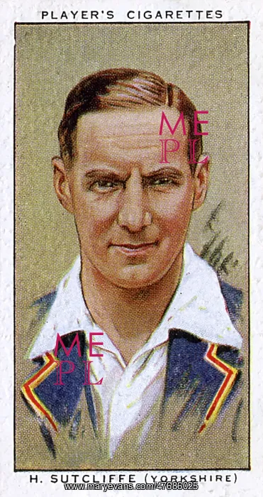 : H Sutcliffe, Yorkshire County and England cricketer : H Sutcliffe, Yorkshire County and England cricketer
