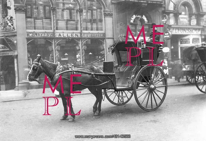 : Hackney carriage in London, 1904 : Hackney carriage in London, 1904