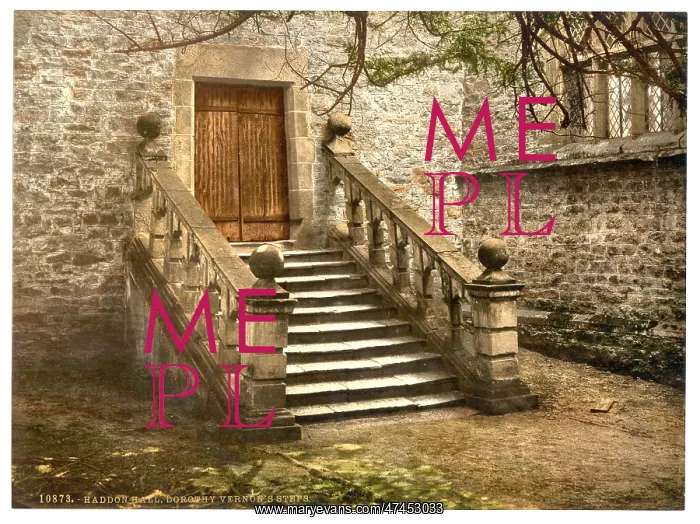 : Haddon Hall, Dorothy Vernon's Steps, Derbyshire, England : Haddon Hall, Dorothy Vernon's Steps, Derbyshire, England
