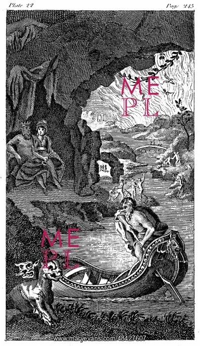 : Hades, showing Charon the ferryman, Cerberus : Hades, showing Charon the ferryman, Cerberus