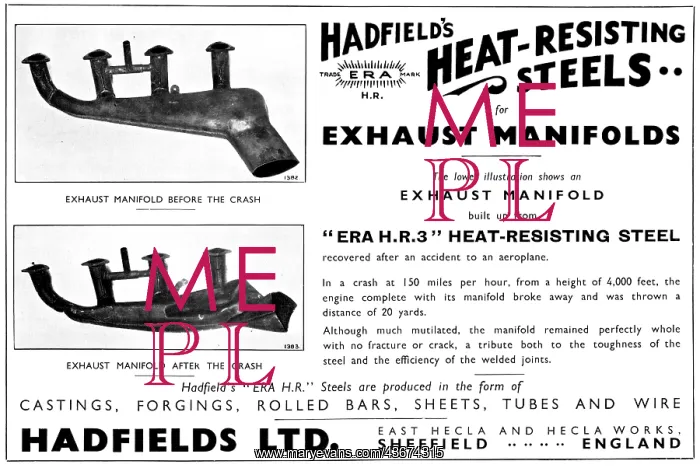 : Hadfields Castings Hadfields Aero Engine Exhaust Manifolds : Hadfields Castings Hadfields Aero Engine Exhaust Manifolds