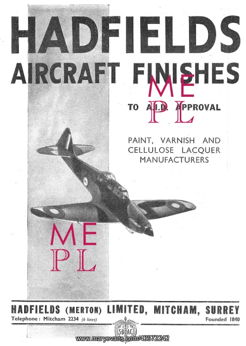 : Hadfields Ltd. Aircraft Finishes : Hadfields Ltd. Aircraft Finishes